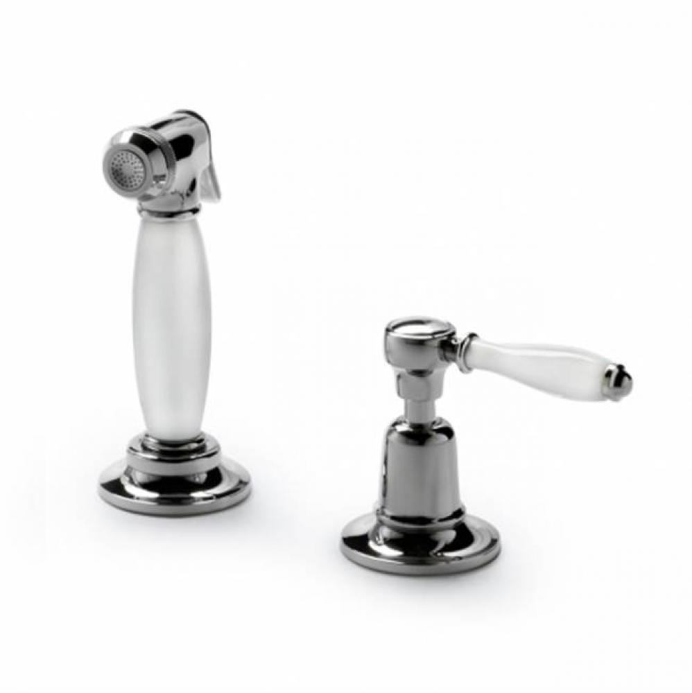 Easton Classic Spray, White Porcelain Lever Handle in Chrome,