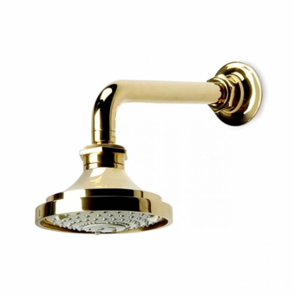 Henry 5 1/8''  Shower Head, Arm and Flange with Adjustable Spray in Unlacquered