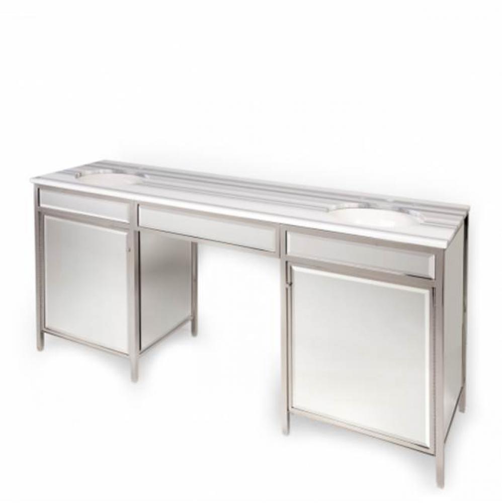 Henry Double Metal / Mirror Vanity 76'' x 20 11/16'' x 32 1/4'' in