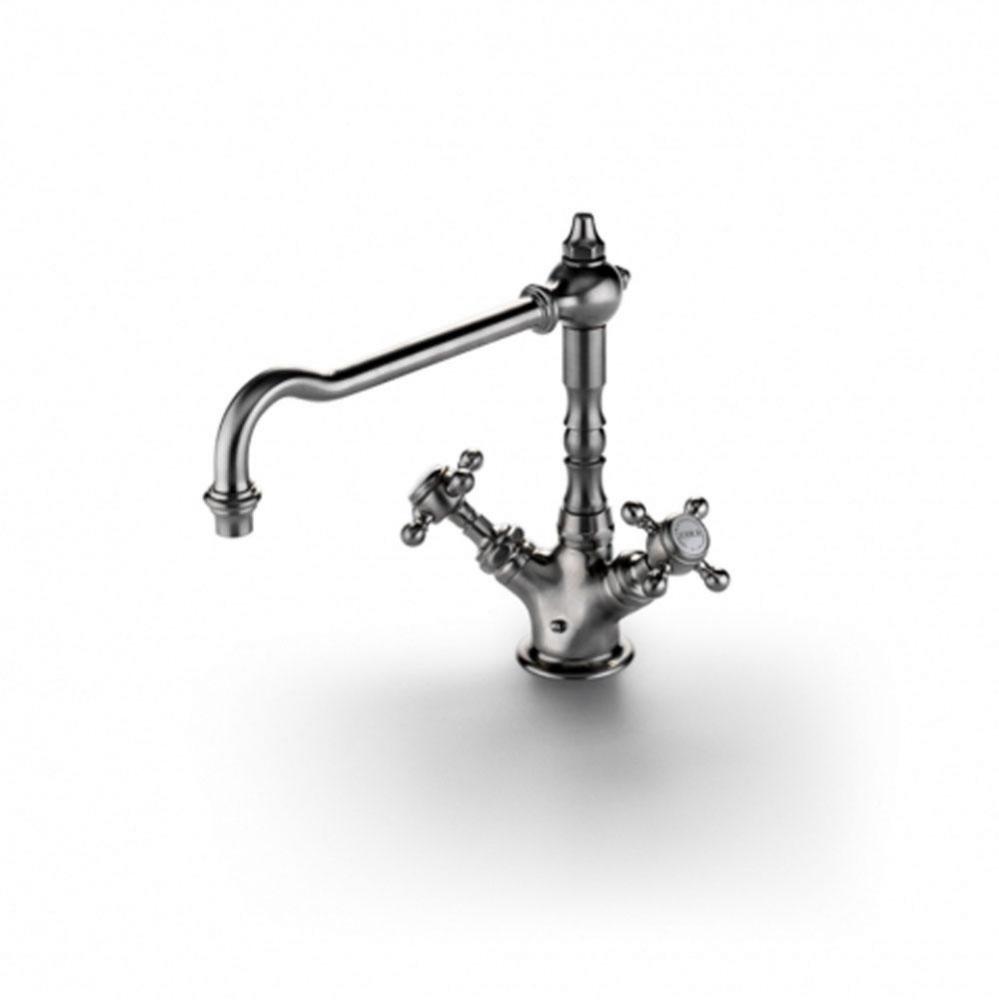 Julia One Hole High Profile Kitchen Faucet, Metal Cross