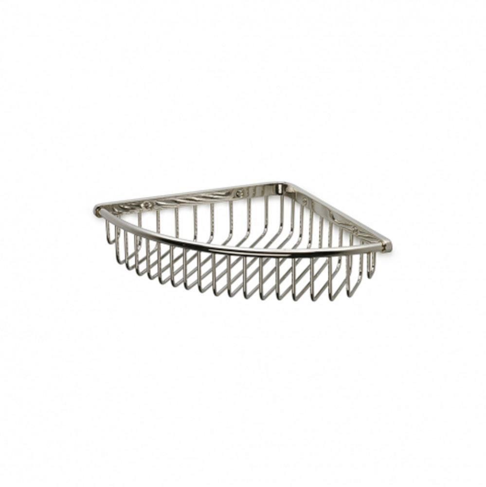 Essentials 6'' Wall Mounted Corner Shower Basket in Brass