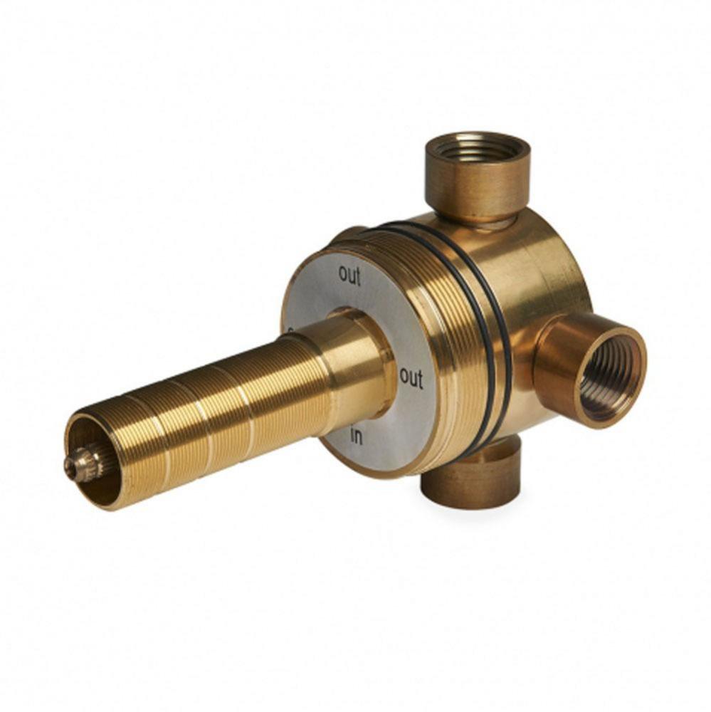 Universal Three Way Diverter Valve for Pressure Balance Shower Systems