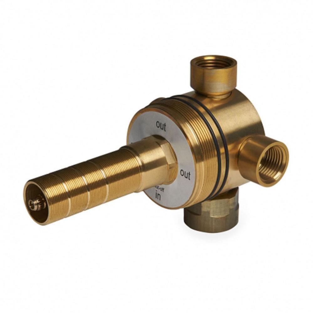Universal Three Way Diverter Valve for Thermostatic Shower Systems