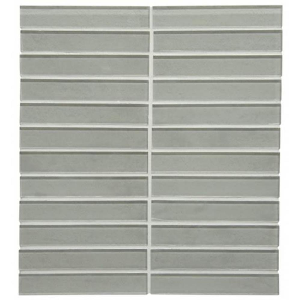 Optix Watercolors 1'' x 6'' Stacked Mosaic in Clinging Moss Matte