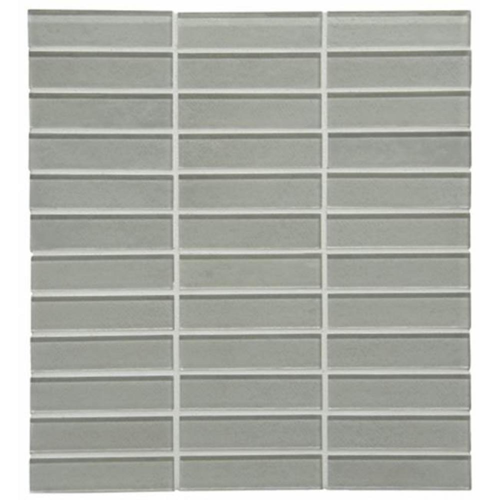 Optix Watercolors 1'' x 4'' Stacked Mosaic in Tranquil Harbor Glossy