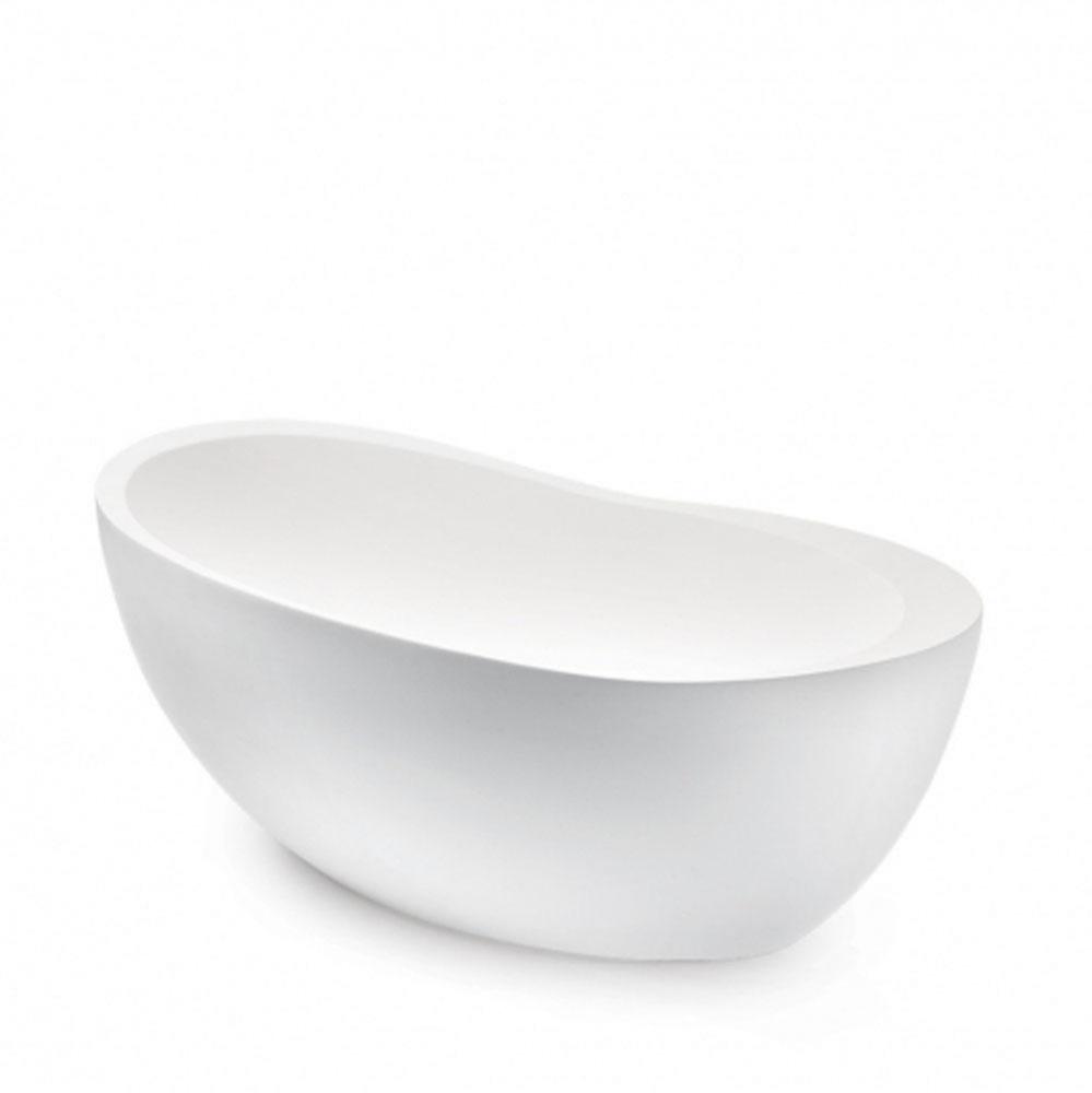 .25 70 x 40 x 29 Freestanding Oval Bathtub in Matte White