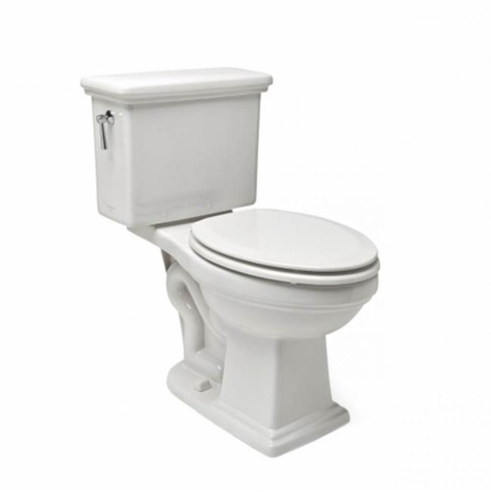 Otis Two Piece High Efficiency Elongated Watercloset in Bright White with Molded Wood Seat and