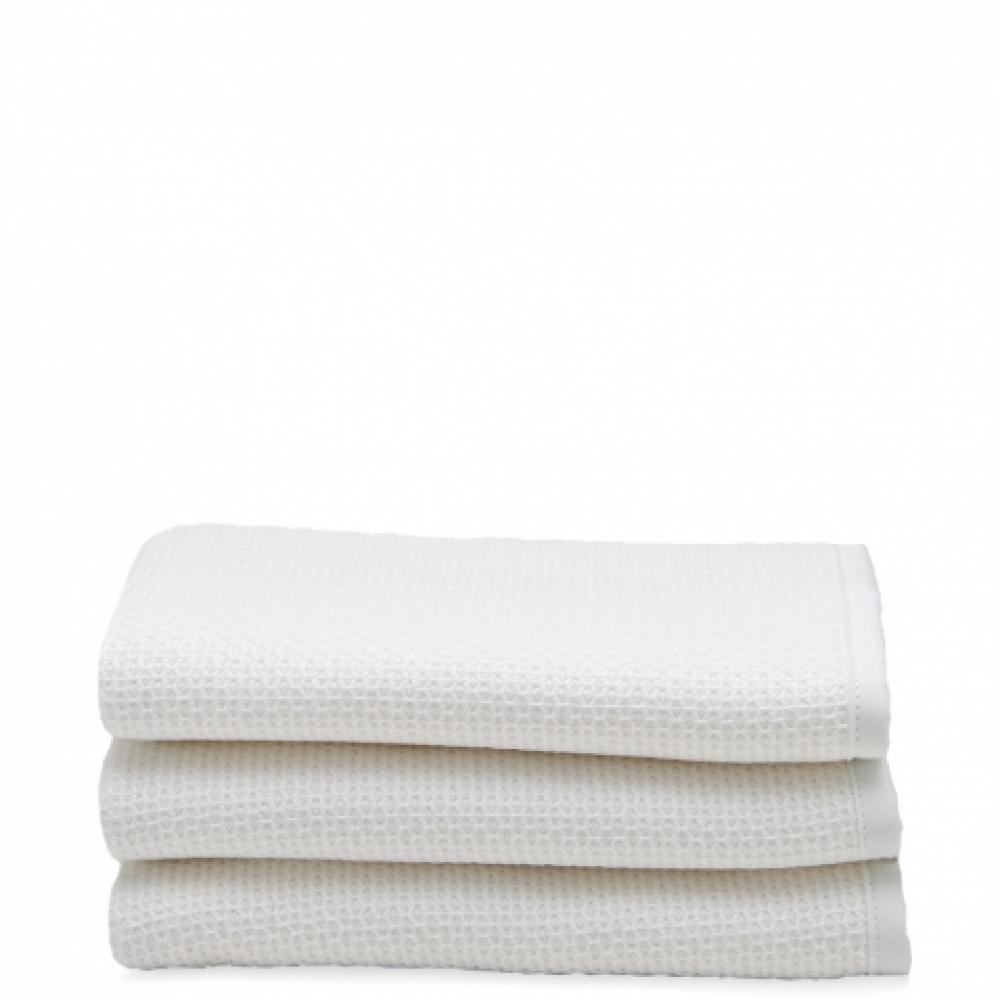 Marseille Cotton Guest Towel in White with White