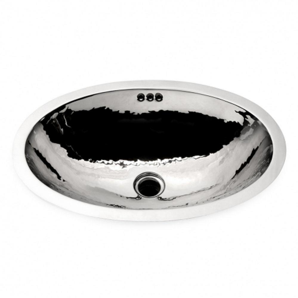 Normandy Drop In or Undermount Oval Hammered Copper Lavatory Sink 21 5/8 x 14 9/16 x 6 7/8 in Nick
