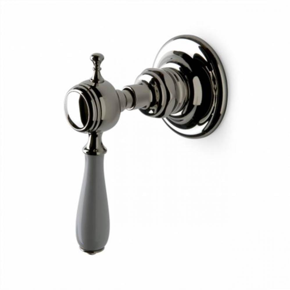 Julia Volume Control Valve Trim with White Porcelain Lever Handle in