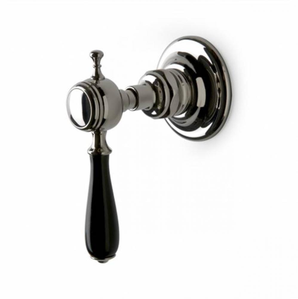 Julia Volume Control Valve Trim with Black Porcelain Lever Handle in Architectural