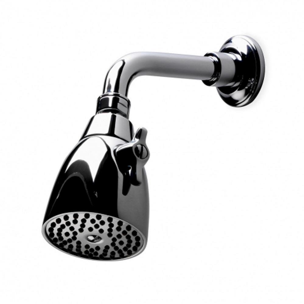 Universal 2 3/4 Shower Head, Arm and Flange with Adjustable Spray in Chrome, 2.5gpm