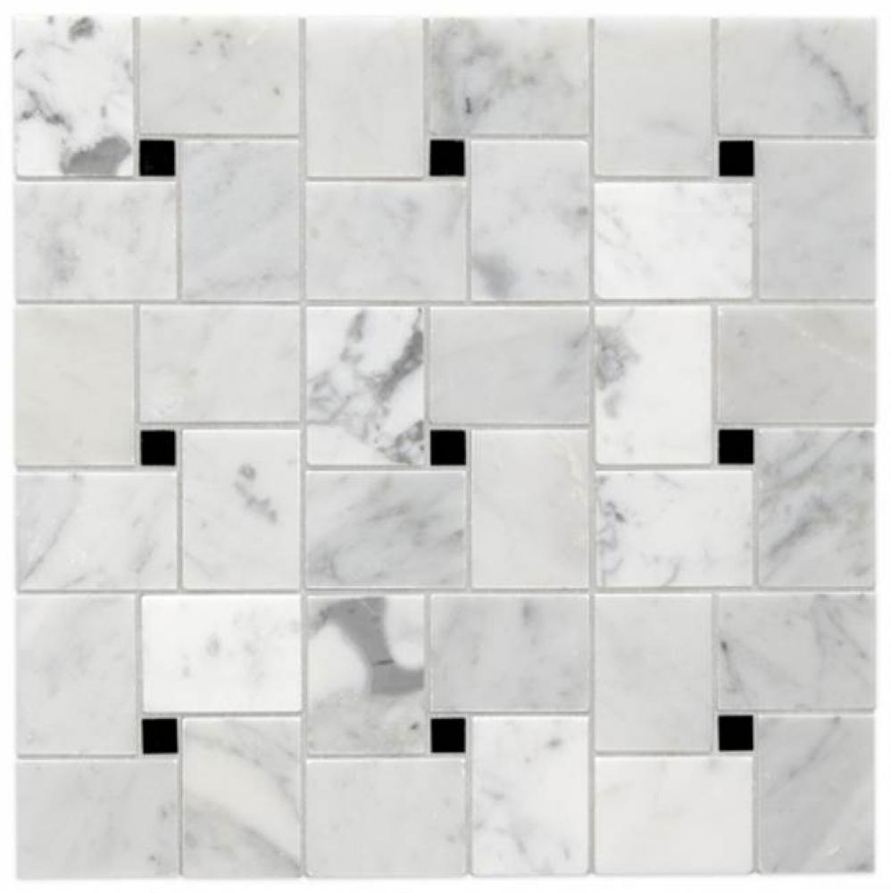 Keystone 3.5cm x 5cm Arc d''Midi Mosaic in Velato/White Thassos