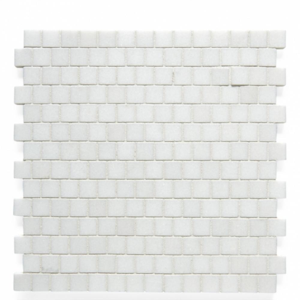 Studio Stone 2cm Staggered Mosaic in White Thassos