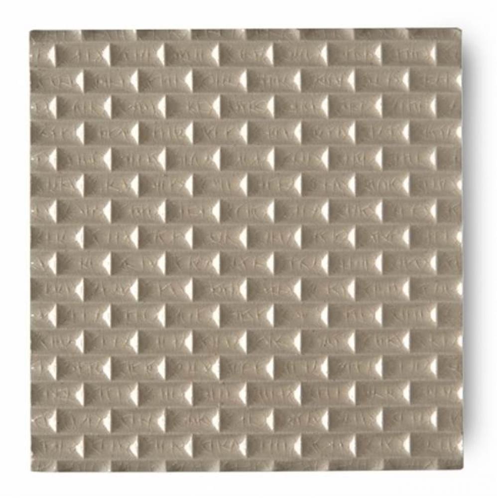 Architectonics Handmade Decorative Field Tile Chip Carved 4 1/4 x 4 1/4 in Shagreen Dark  Glossy L