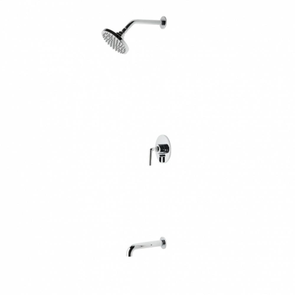 Flyte Pressure Balance Shower Package with 6'' Rain Shower Head and Tub Spout in