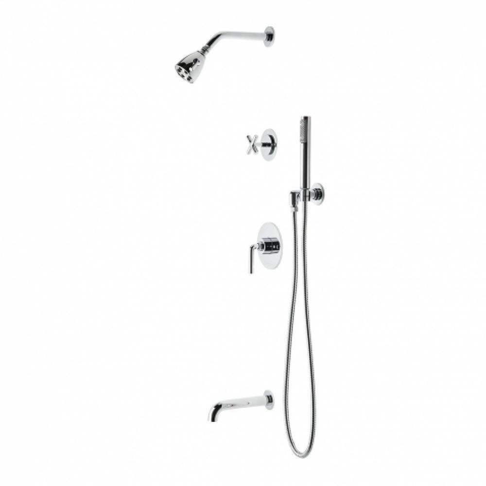 Flyte Pressure Balance Shower Package with 2 3/4'' Head, Handshower, Tub Spout and