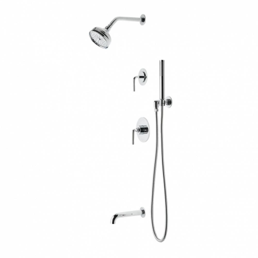 Flyte Pressure Balance Shower Package with 5'' Shower Rose, Handshower, Tub Spout and