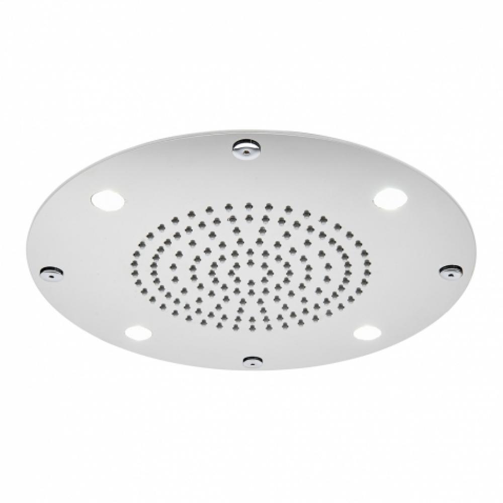 Universal Ceiling Mounted 12'' Recessed Round Shower Head with White Light in Matte