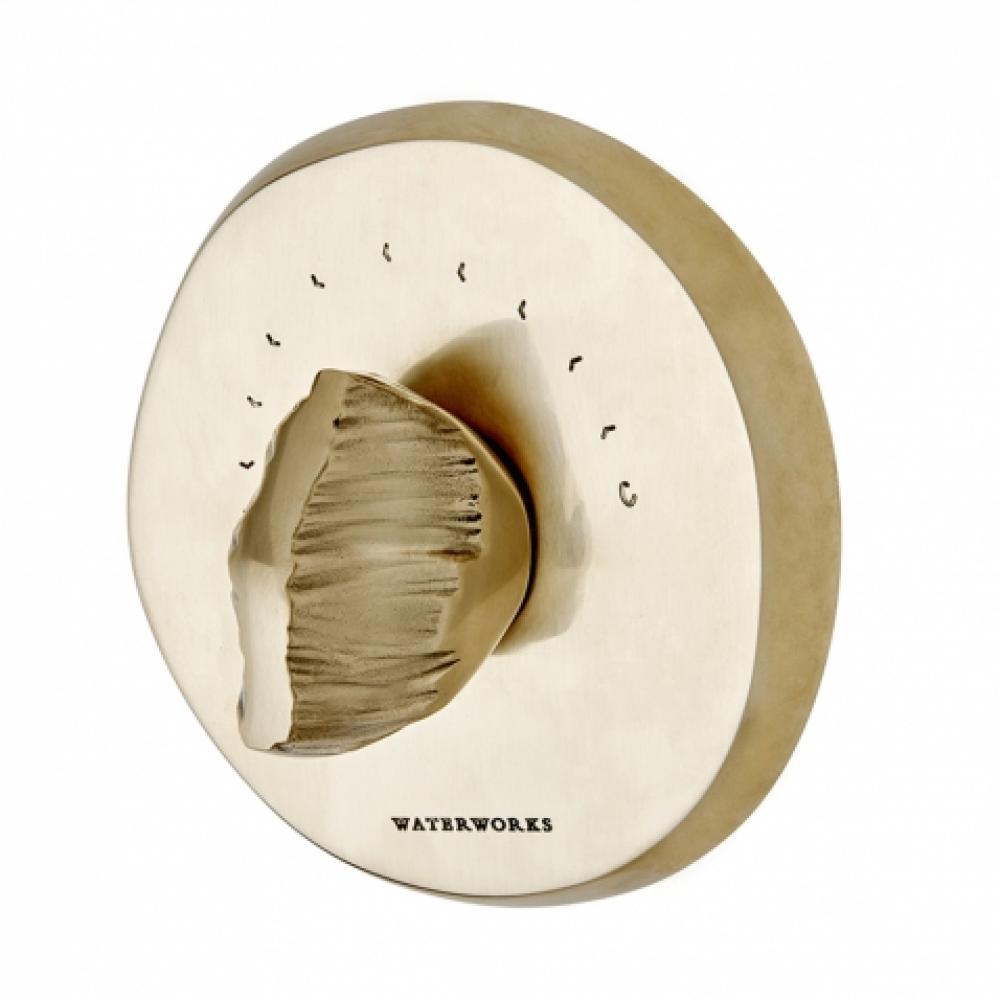 Isla Thermostatic Control Valve Trim with Metal Petra Handle in Vintage Brass