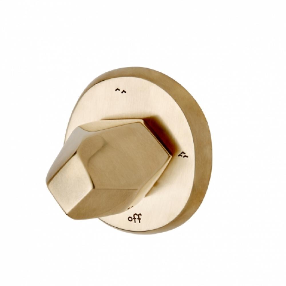 Isla Three Way Diverter Valve Trim for Thermostatic System with Metal Geode Handle in Chrome