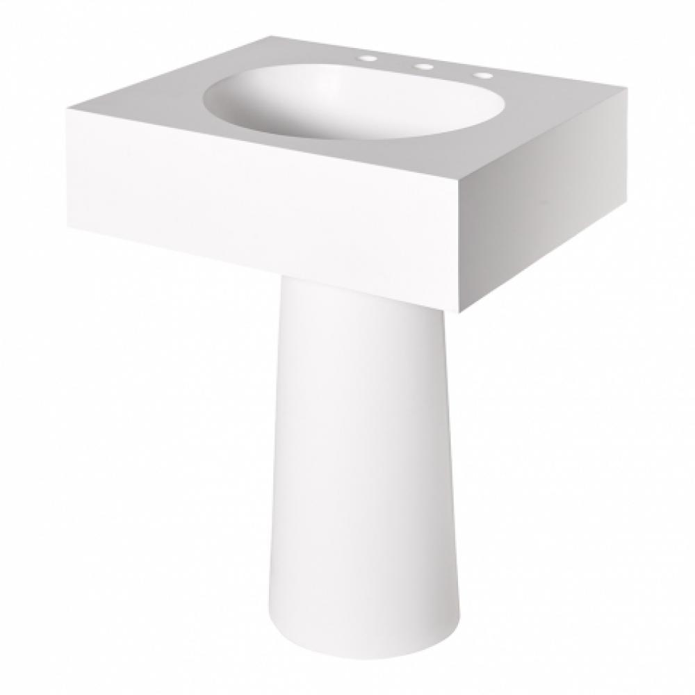 Formwork Lithic  Single Pedestal Sink for Three Hole Faucet 28'' x 22 1/2'' x