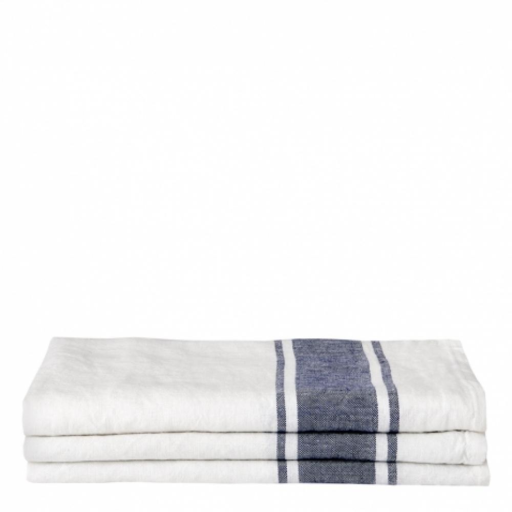 Secco Kitchen Towel in Cream with Blue