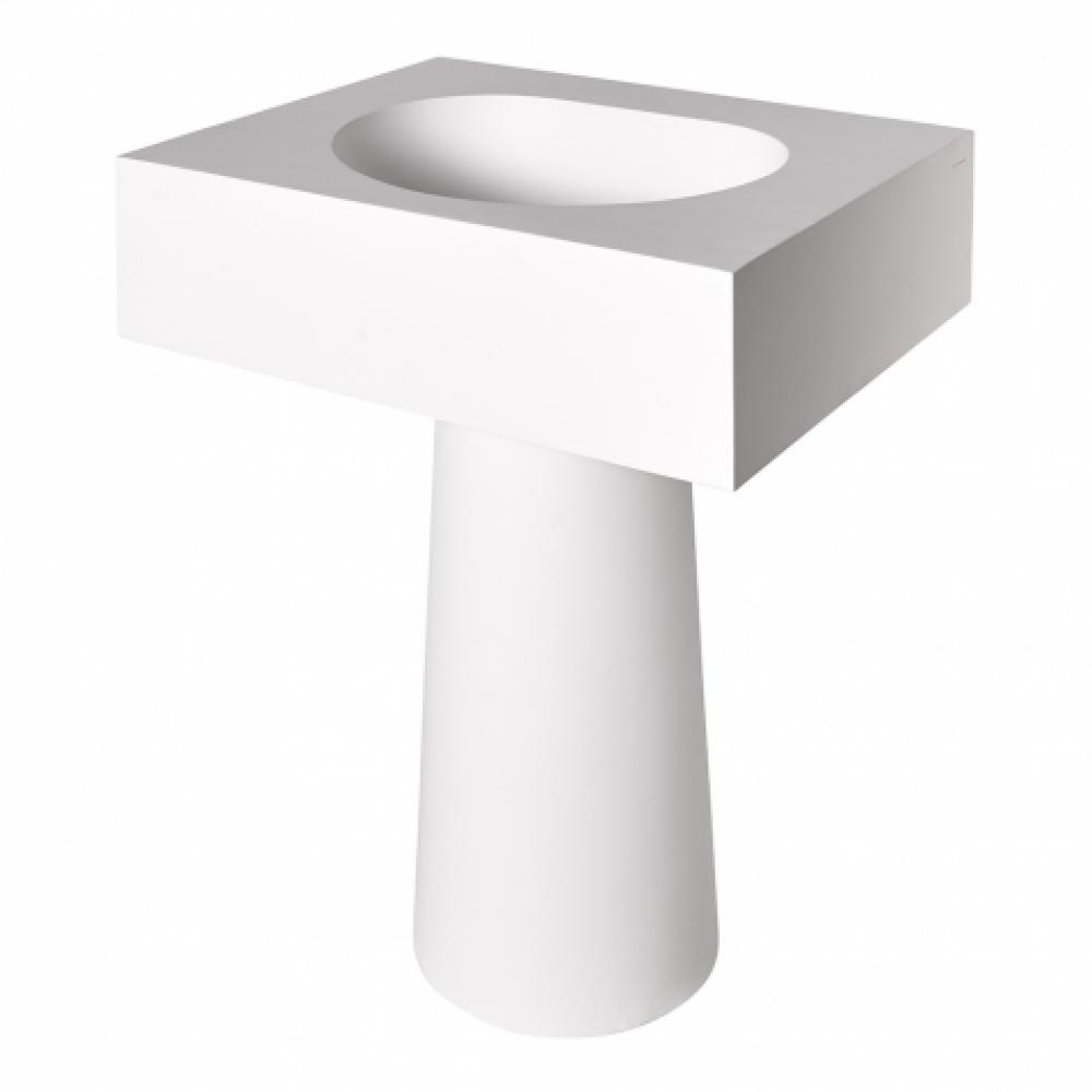 Formwork Lithic  Single Pedestal Sink for Wall Mounted Faucet 28'' x 22 1/2''