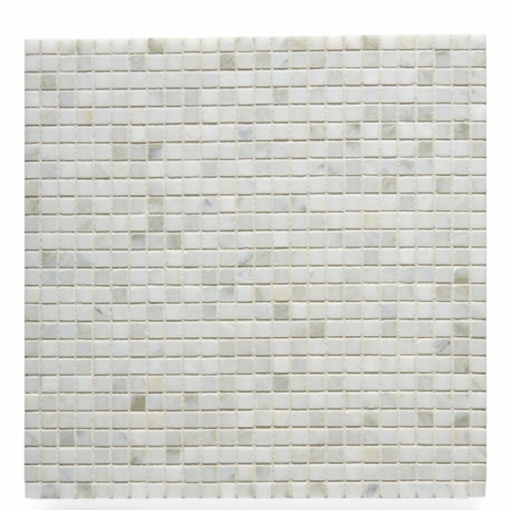 Studio Stone 1cm Stacked Mosaic in White Thassos Polished