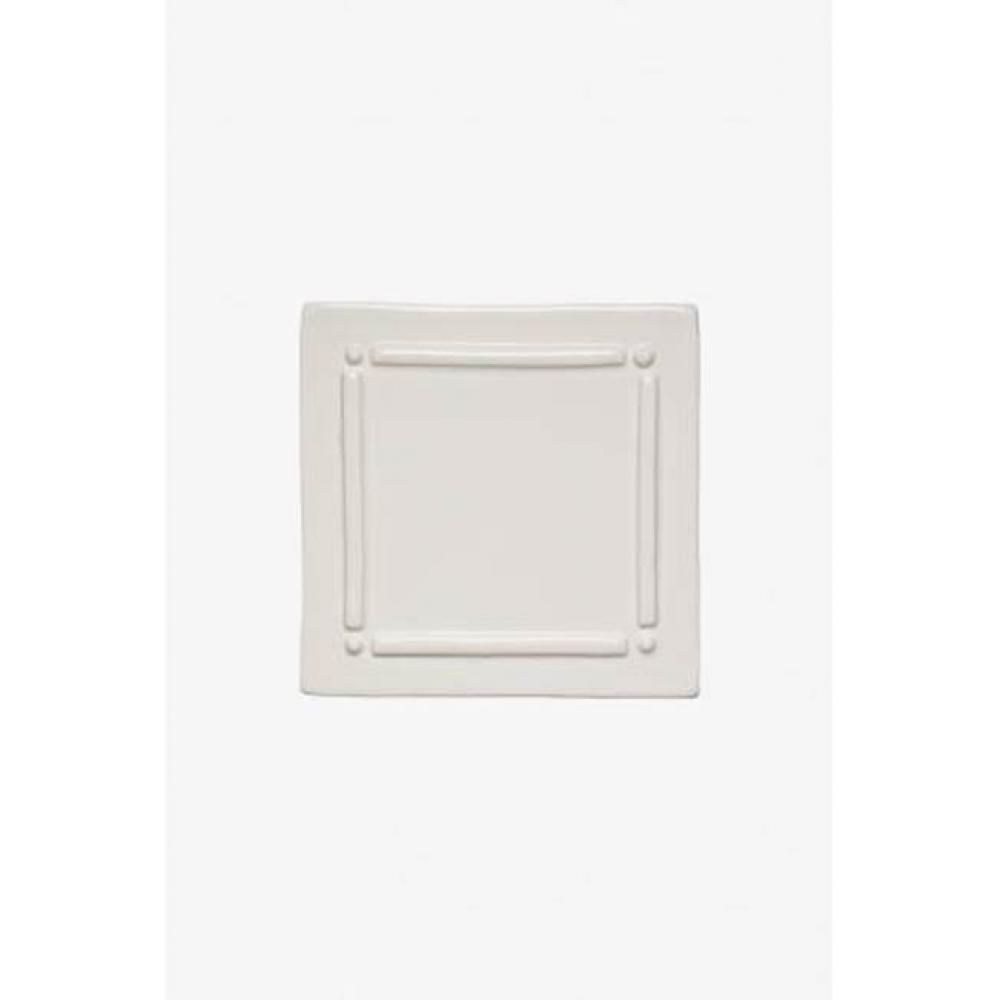 Archive Bar and Dot Decorative Field Tile Deco 4 1/4 x 4 1/4 in White Glossy Solid