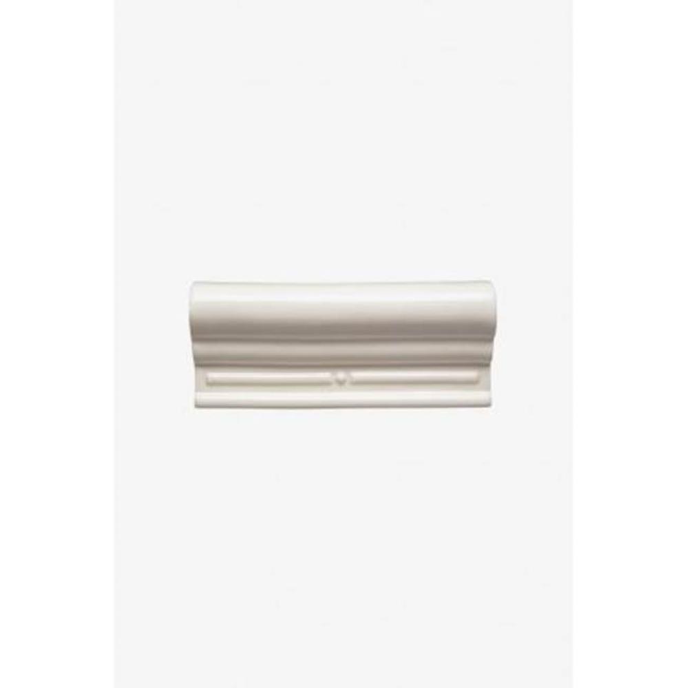 Archive Bar and Dot A Rail 2 1/2 x 6 V-Cap Stopend (Left) in White Glossy Solid