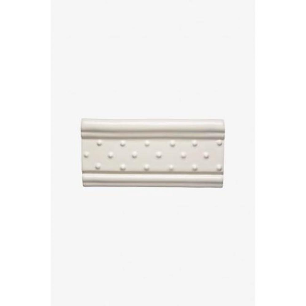 Archive Bead and Dot Swiss Dot B Rail 3 x 6 V-Cap Stopend (Left) in Gray Glossy Wash