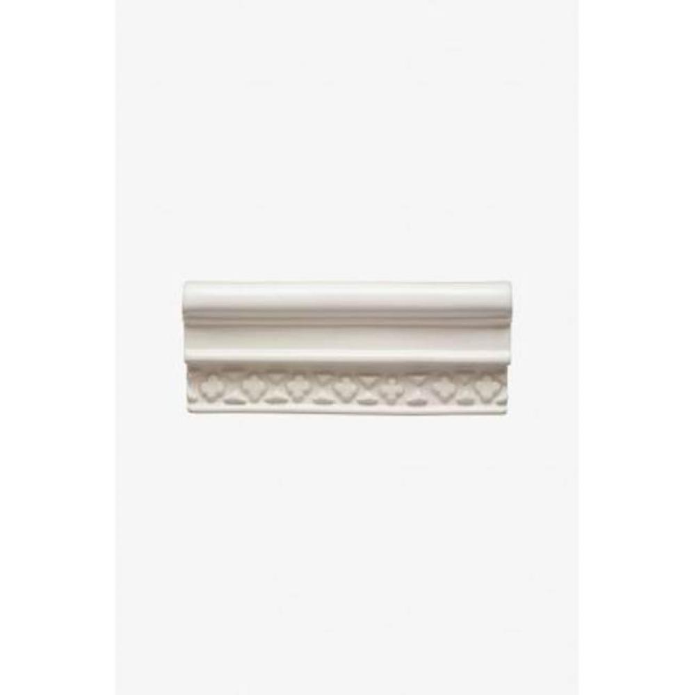 Archive Church Standard Rail 2 1/2 x 6 Standard Stopend (Left) in White Matte Solid