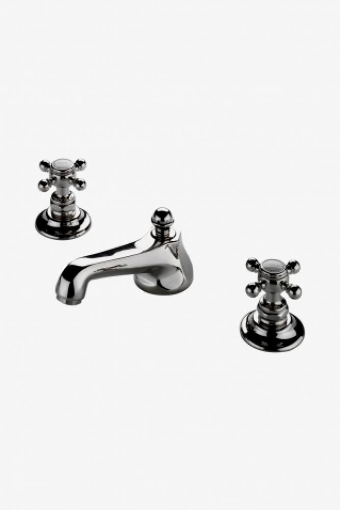 Astoria Low Profile Three Hole Deck Mounted Lavatory Faucet with Metal Cross Handles in Shadow,