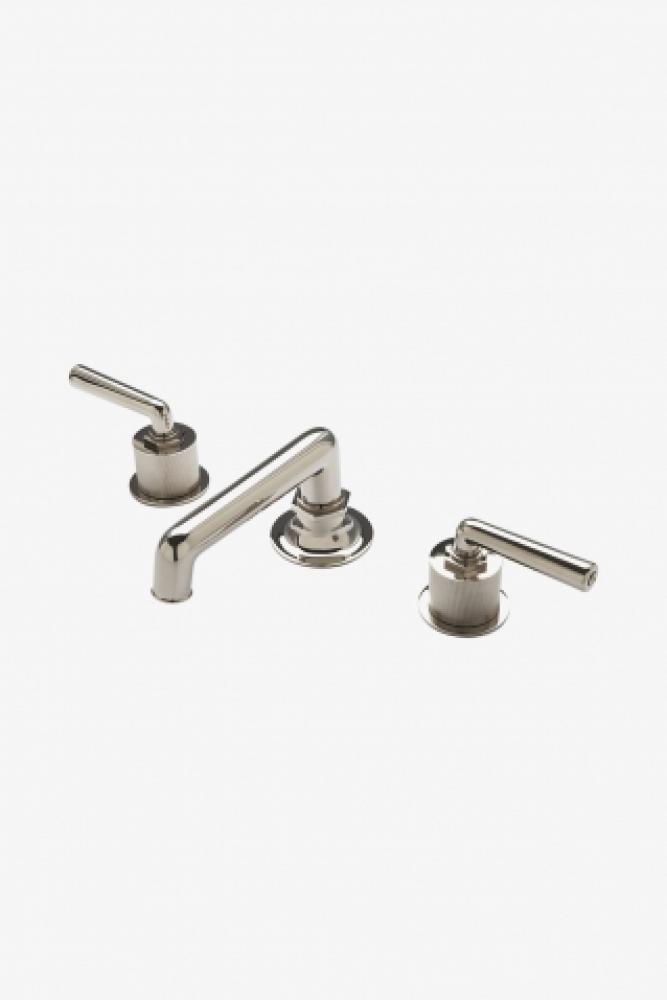 Henry Low Profile Three Hole Deck Mounted Lavatory Faucet with Coin Edge Cylinders and Metal