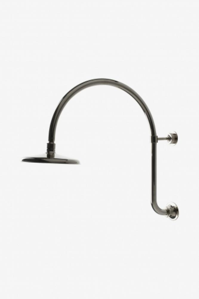 Henry 8'' Gooseneck Wall Mounted Shower Rose, Arm and Flange in