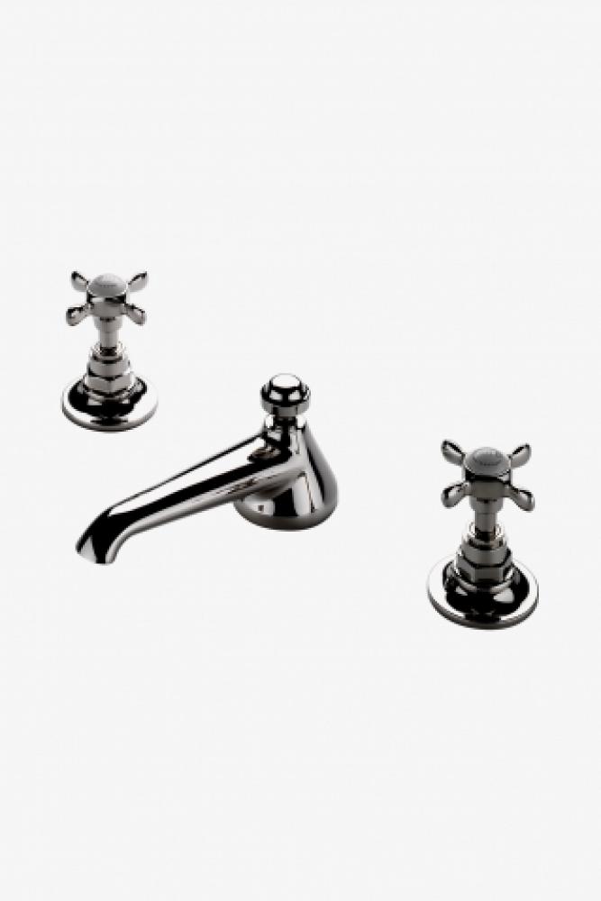 Easton Vintage Low Profile Three Hole Deck Mounted Lavatory Faucet with Metal Cross Handles in