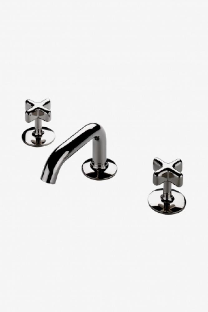 .25 Low Profile Three Hole Deck Mounted Lavatory Faucet with Metal Cross Handles in Shadow,