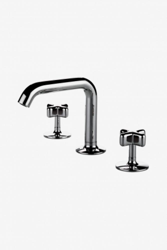.25 High Profile Three Hole Deck Mounted Lavatory Faucet with Metal Cross Handles in Shadow,