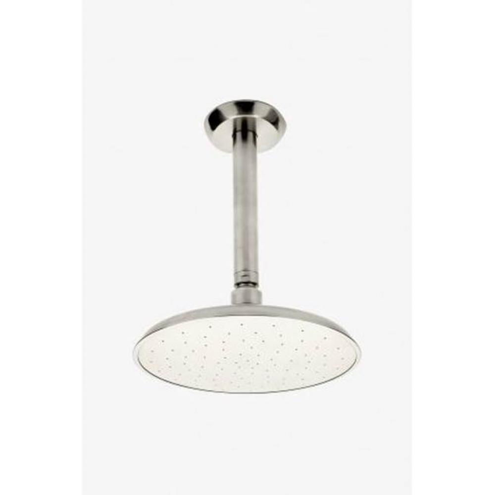 Isla Ceiling Mounted Shower Head, Arm and Flange in Unlacquered Brass, 1.75gpm