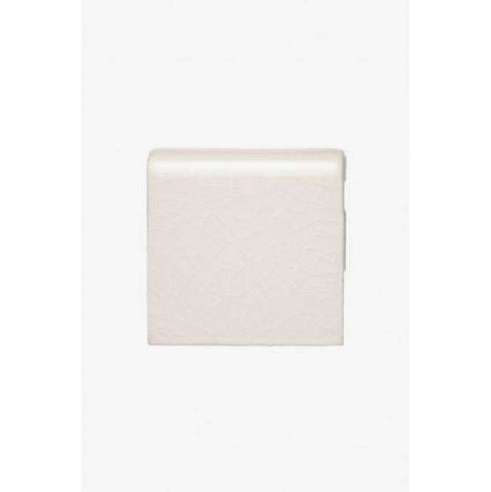 Architectonics Handmade Field Tile 3 x 3 Bullnose Single in Nantucket White  Glossy Solid