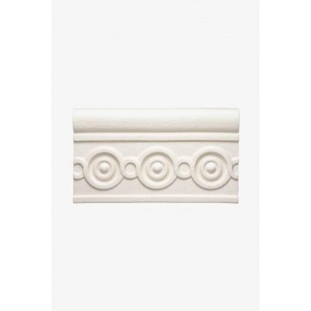 Architectonics Handmade Classic Revival Cable Rail 3 1/2 x 6 Stopend (Right) in Creamware Glossy C