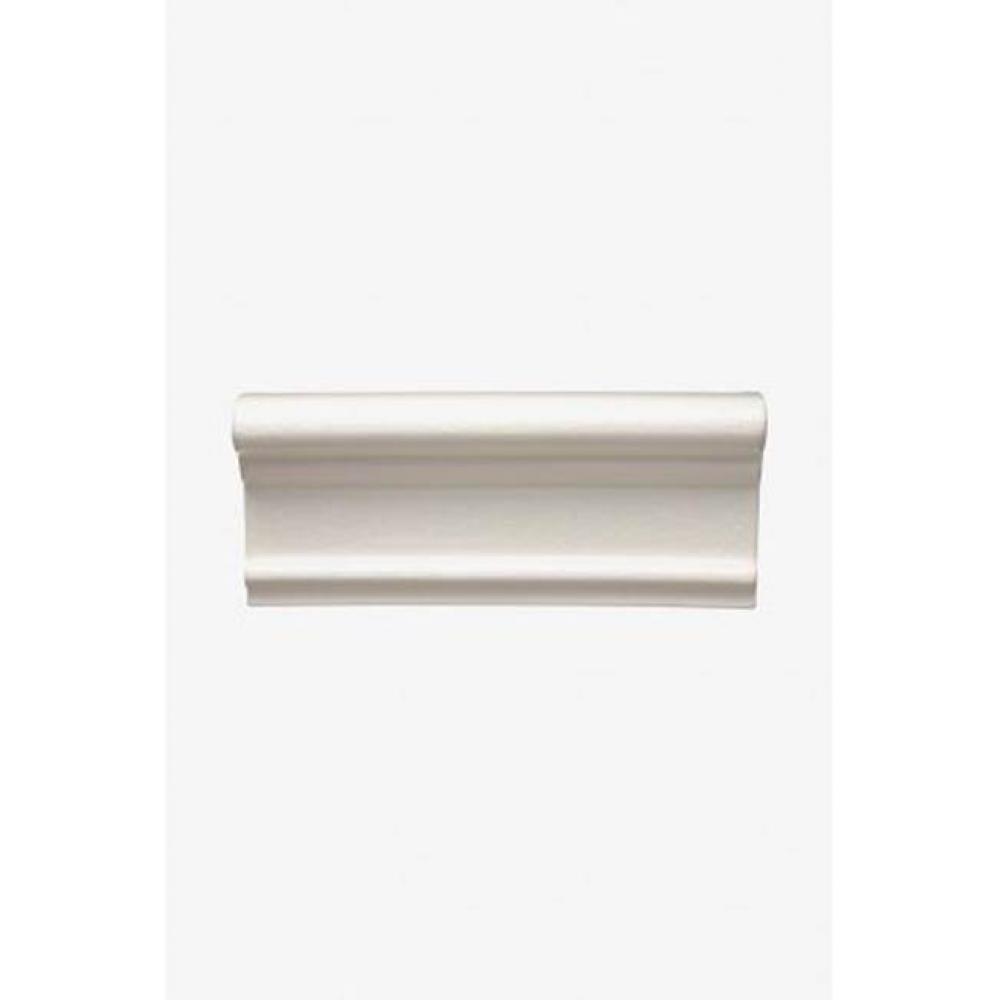 Architectonics Handmade Universal Soffit Rail 2 1/2 x 6 Stopend (Right) in Creamware  Glossy Crack