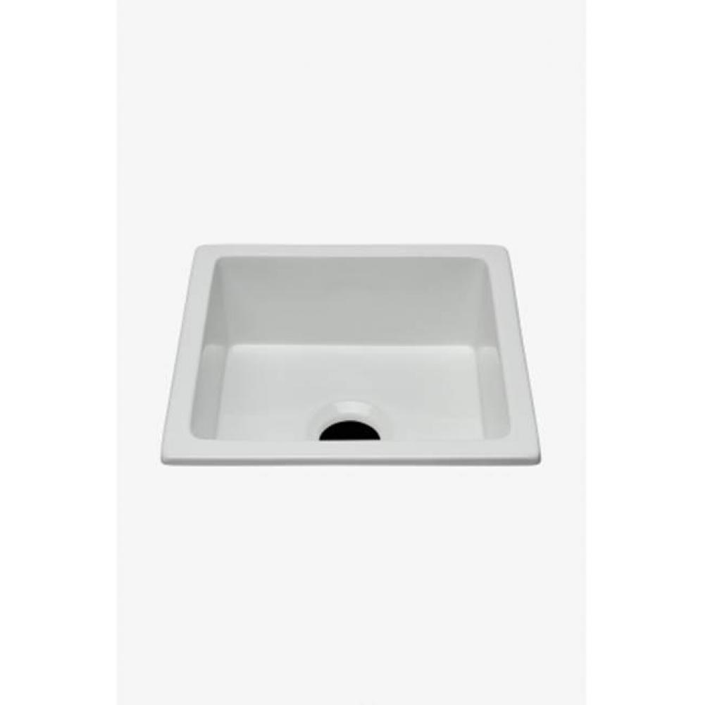 Clayburn 17 1/2 X 18 3/8 X 7 7/8 Fireclay Prep Sink with Center Drain in White