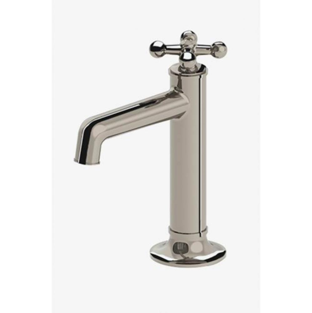 Dash One Hole High Profile Bar Faucet with Metal Cross Handle in Unlacquered Brass,