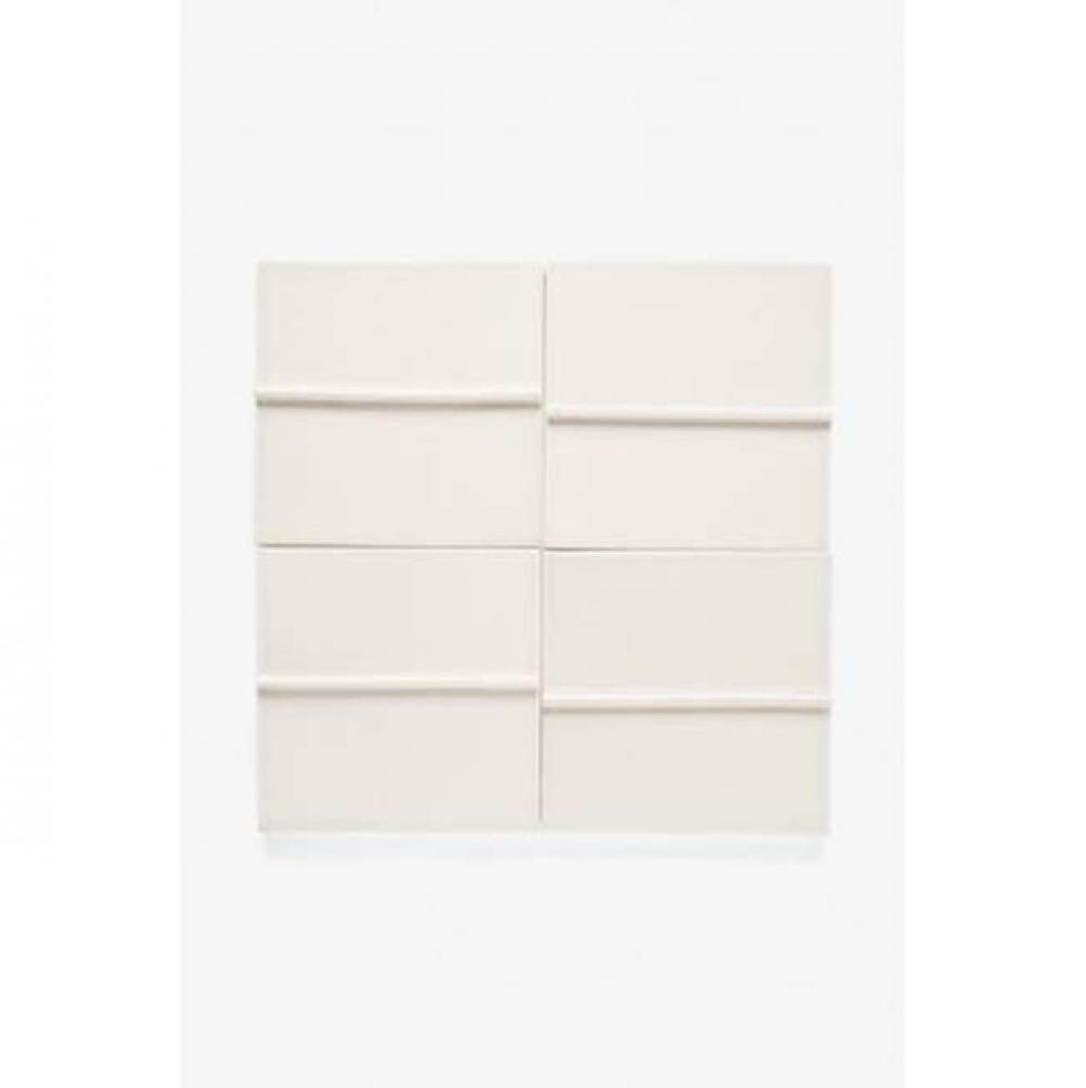 Architectonics Handmade Odyssey Decorative Field Tile Groove Relief 6 x 6 in Paperwhite Glossy Lay