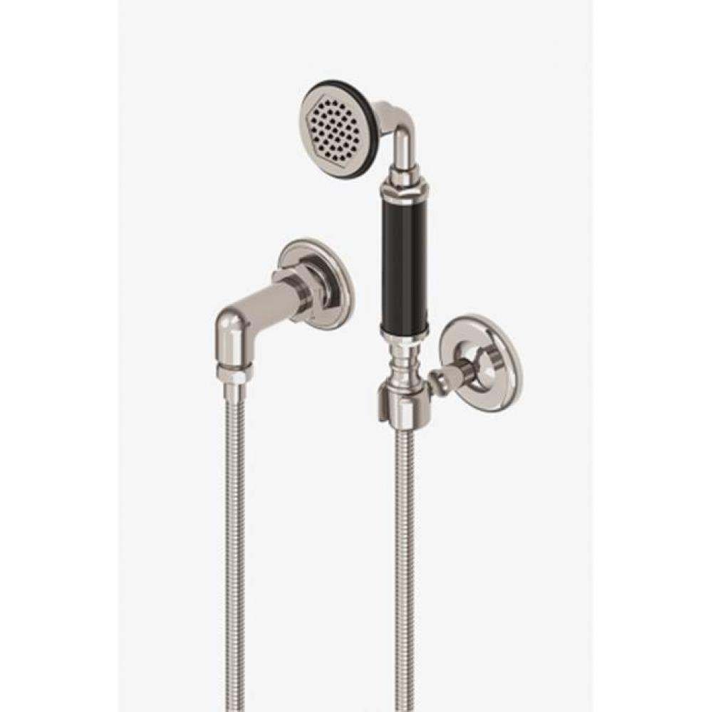Regulator Handshower on Hook with Black Handle in Chrome, 2.5gpm