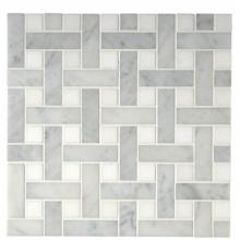 Waterworks 03-03614-96859 - Aqualinea 7/8'' x 2 7/8'' Basketweave Mosaic in Stone Group