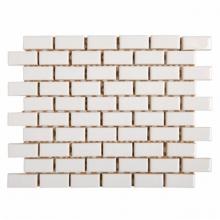 Waterworks 02-64648-17551 - Cottage 1'' x 2'' Staggered Mosaic in Dover White Glossy Solid