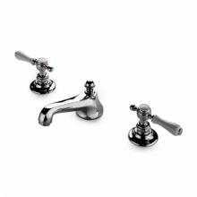 Waterworks 07-55229-53087 - Astoria Low Profile Three Hole Deck Mounted Lavatory Faucet with White Porcelain Lever Handles in